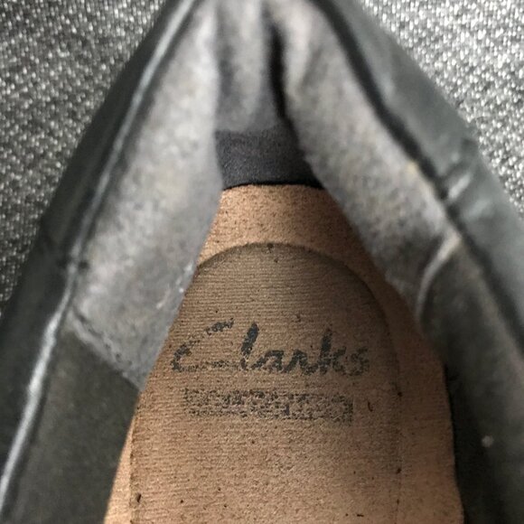 Clarks Soft Cushion Black Leather Slip On Comfort Ballet Flats Loafers Womens 8 - Picture 5 of 9